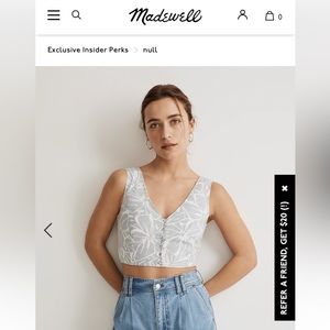 Madewell linen crop vest top